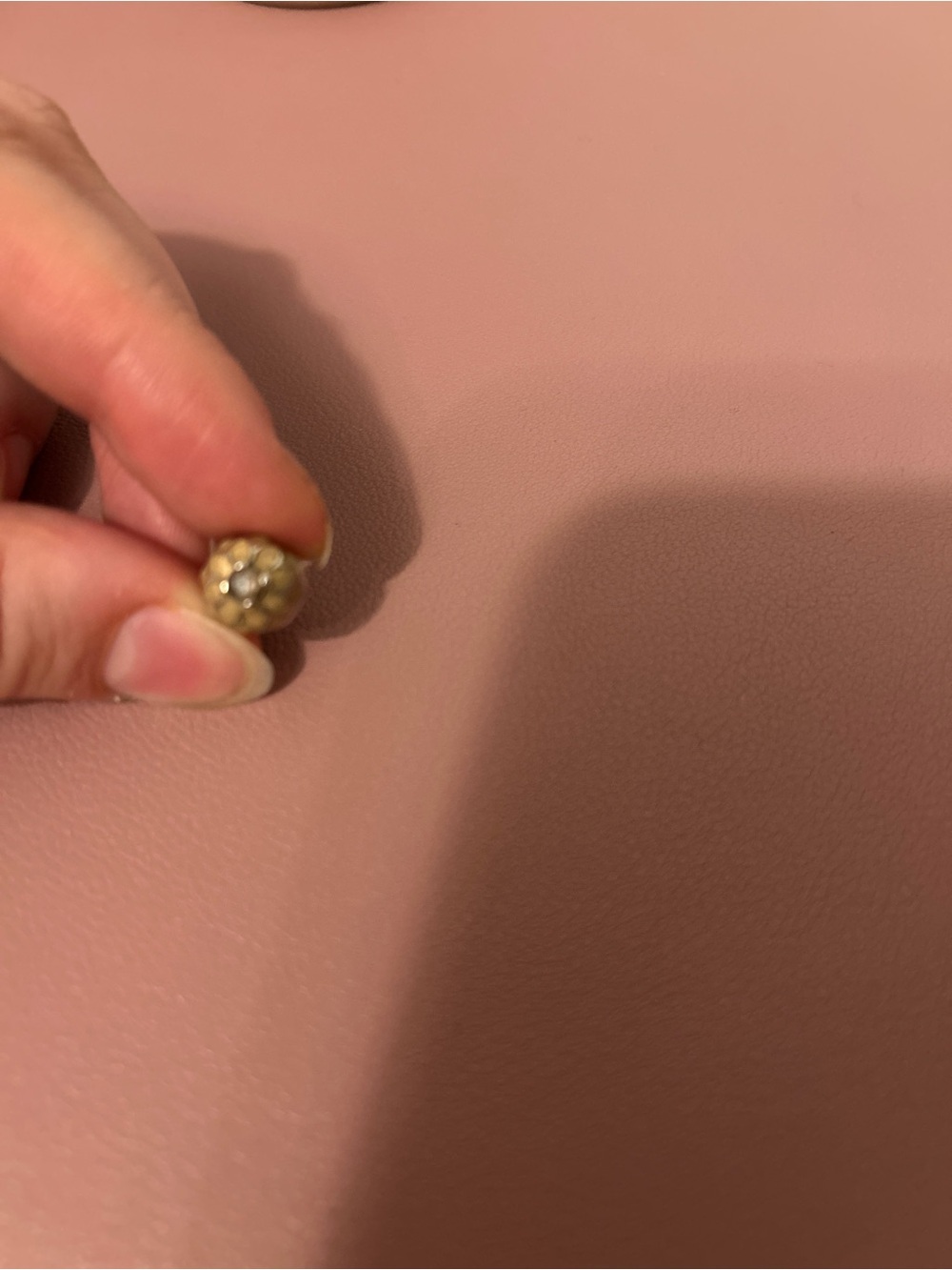 Gold and Silver Tone Floral clip charm with Clear Stones